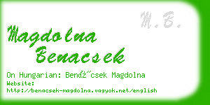 magdolna benacsek business card